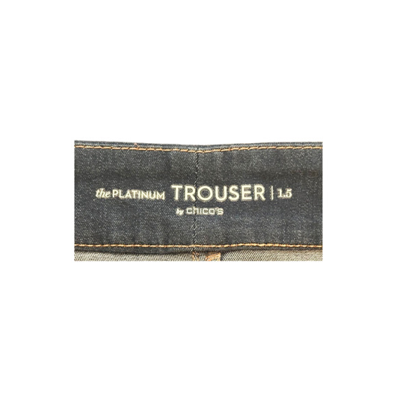 Chico’s The Platinum Trouser Wide-Leg Pants Stretch Denim Blue Women 1.5R (M10) - Picture 8 of 9
